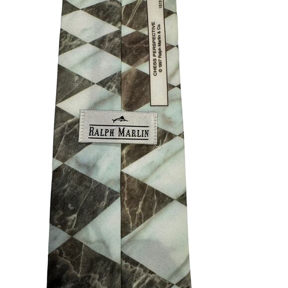 Ralph Marlin Chess Perspective Game Vintage Novelty Necktie Polyester - Picture 4 of 7